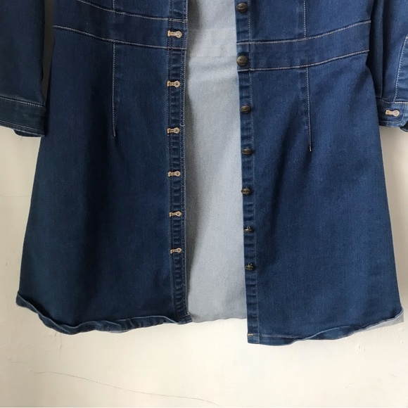 RESERVED Women’s Blue Utility Denim Shirtdress Mini Size 38 (M) - Picture 4 of 11
